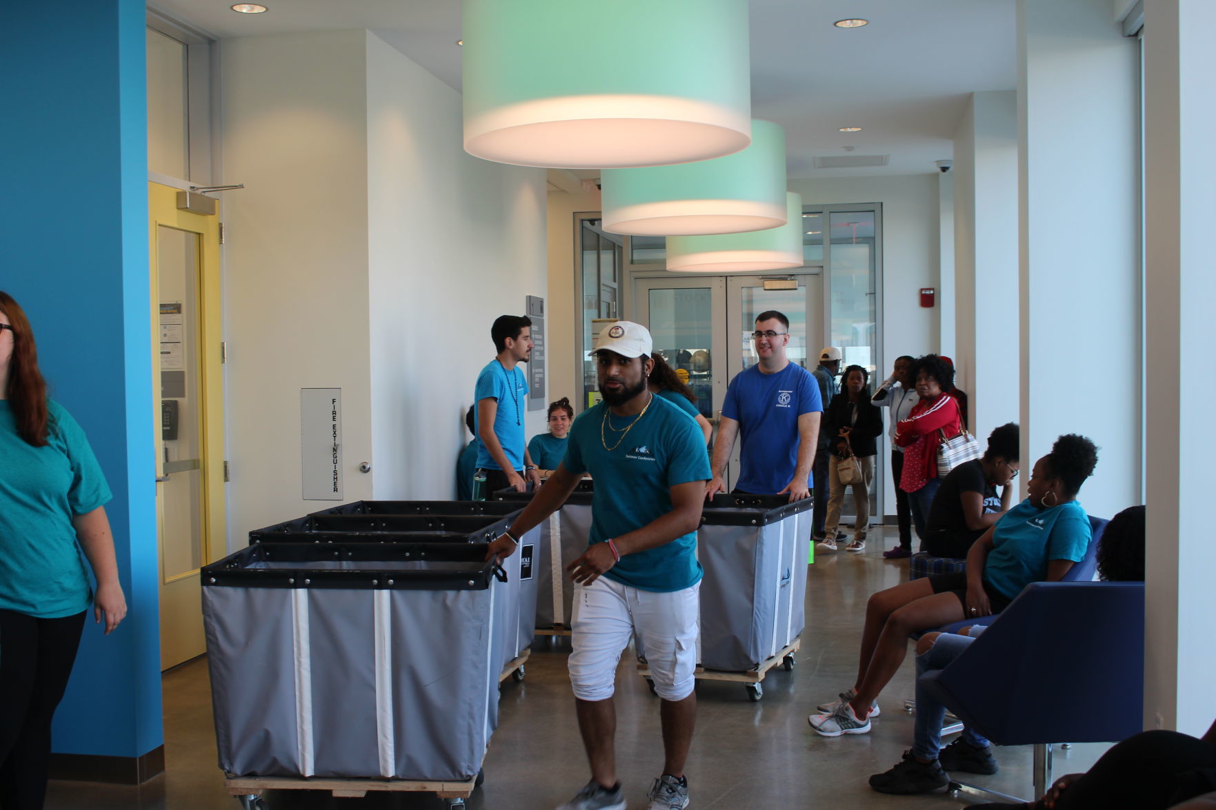 Stockton University freshmen move into the dorms in Atlantic City Saturday, Aug. 31, 2019.